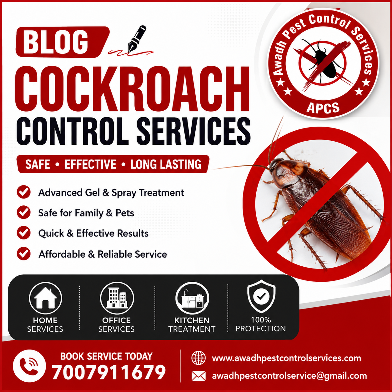 Cockroach Control Services in Lucknow | Awadh Pest Control Services